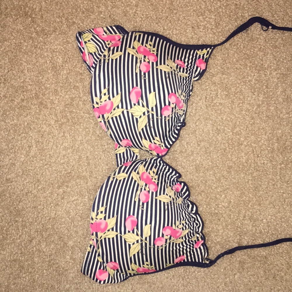 POLO cherry striped bikini top